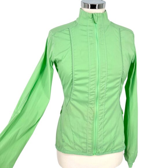 Lululemon Laser Speed Jacket Citra Lime Wind Water Resistant Size 6 - Picture 5 of 16